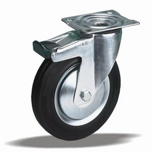 Universální kola s ocelovým diskem v otočné vidlici s brzdou