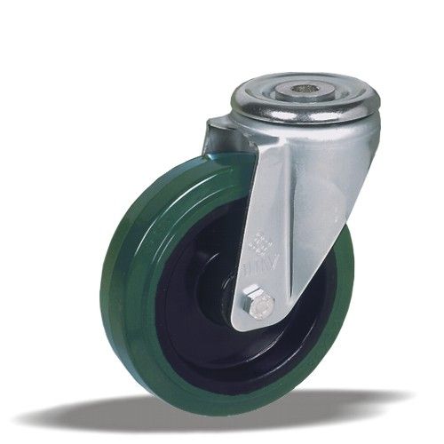 Průmyslová universální kola s elastickým běhounem v otočné vidlici L12