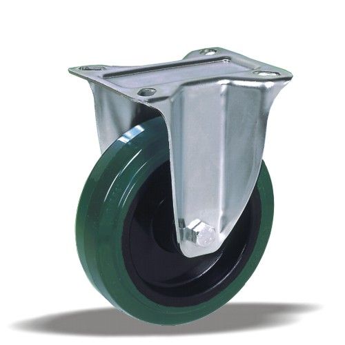 Průmyslová universální kola s elastickým běhounem v pevné vidlici