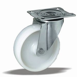 Průmyslová universální kola s polyamidovým běhounem v otočné vidlici