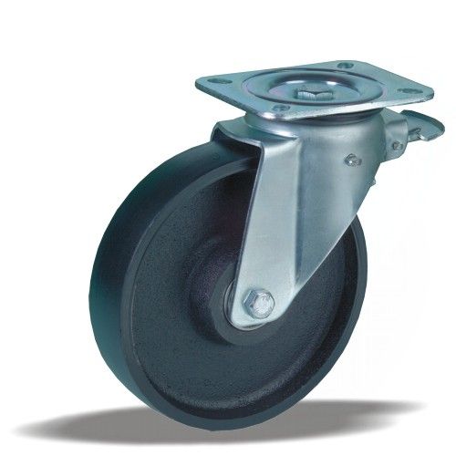 Zátěžová kola s litinovým diskem v otočné vidlici s brzdou